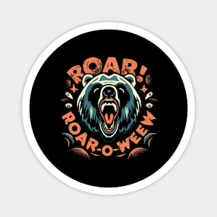 Roar-O-Ween Bear Halloween Vintage Magnet